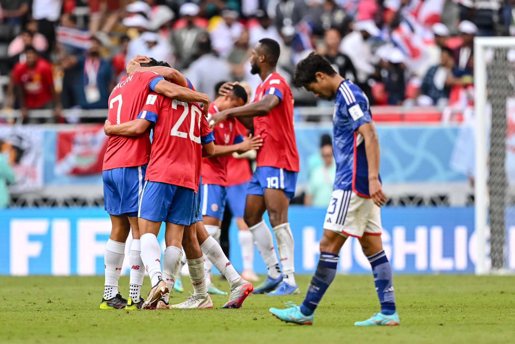 Al Rayyan, Qatar. 27th Nov 2022. 27th November 2022; Ahmed bin Ali Stadium,  Al Rayyan, Qatar; FIFA World Cup Football, Japan versus Costa Rica; Japan  fan kissing a plastic FIFA World Cup