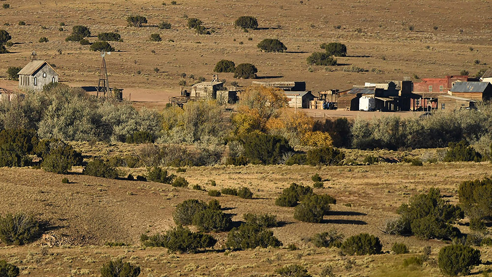 Buildings at the Bonanza Creek Ranch film set, seen on October 28, 2021.