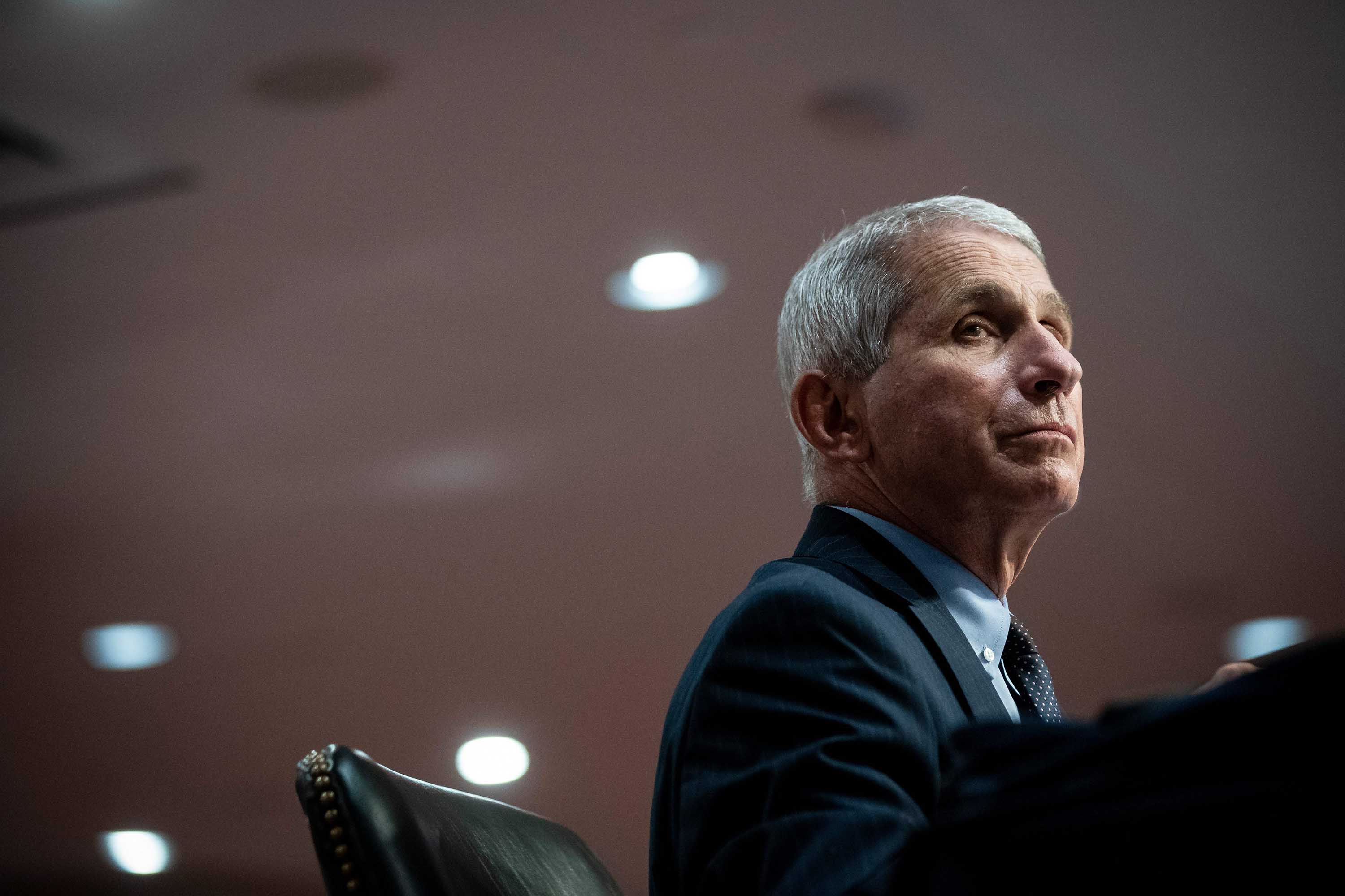 Dr. Anthony Fauci, director of the National Institute of Allergy and Infectious Diseases, listens during a Senate Health, Education, Labor and Pensions Committee hearing in Washington, DC, on June 30. 