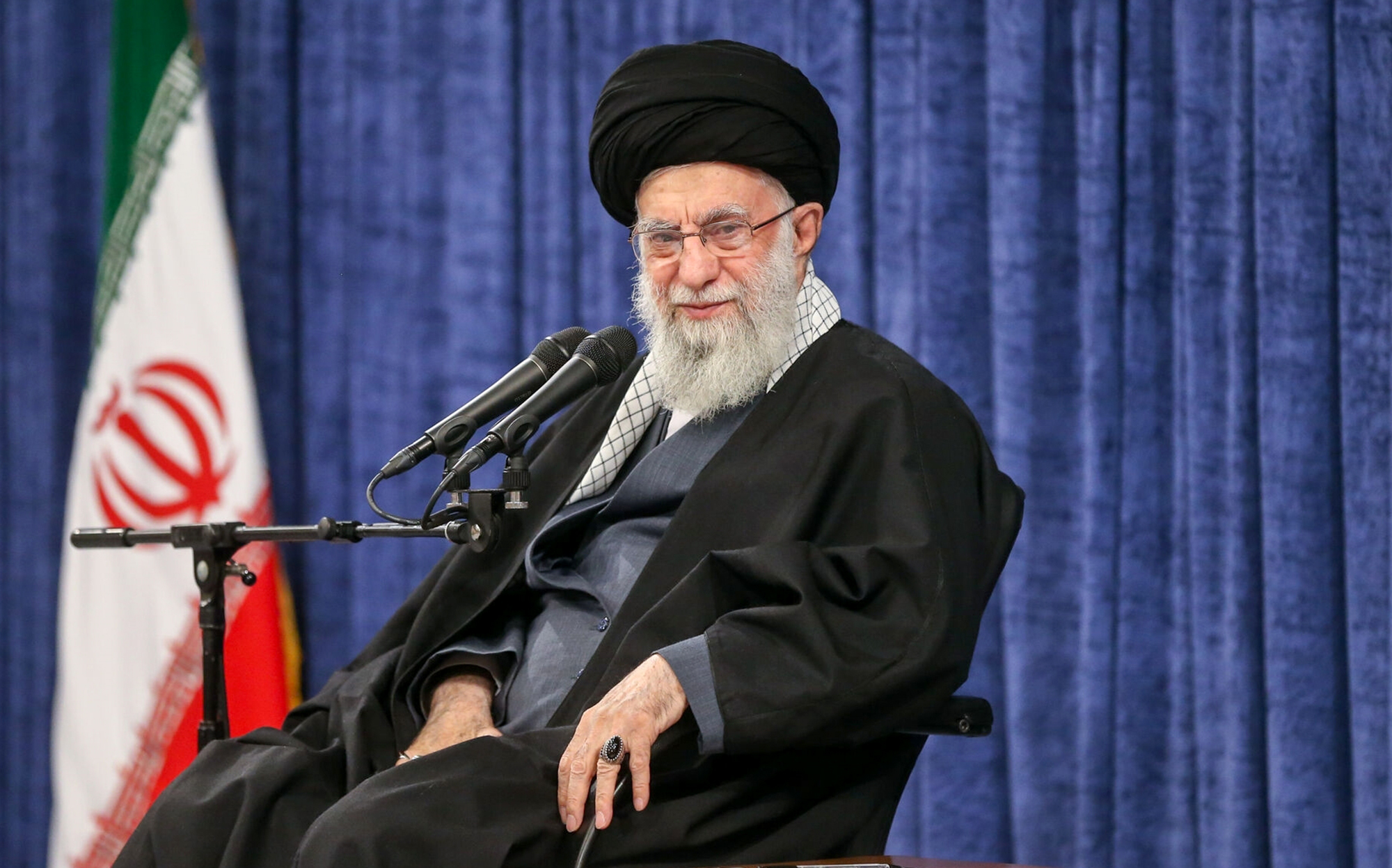 Iranian Supreme Leader Ayatollah Ali Khamenei delivers a speech in Tehran, Iran on April 3, 2022.