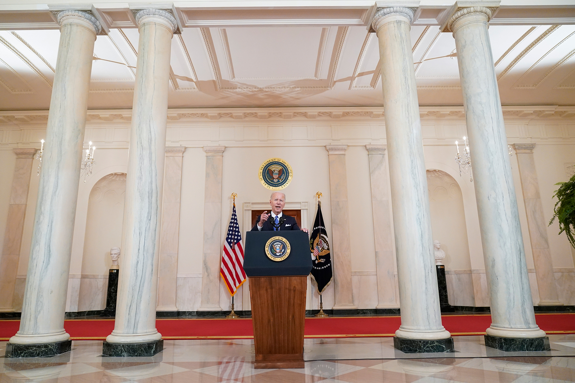 President Joe Biden speaks at the White House in Washington, on Friday, June 24, after the Supreme Court overturned Roe v. Wade. 