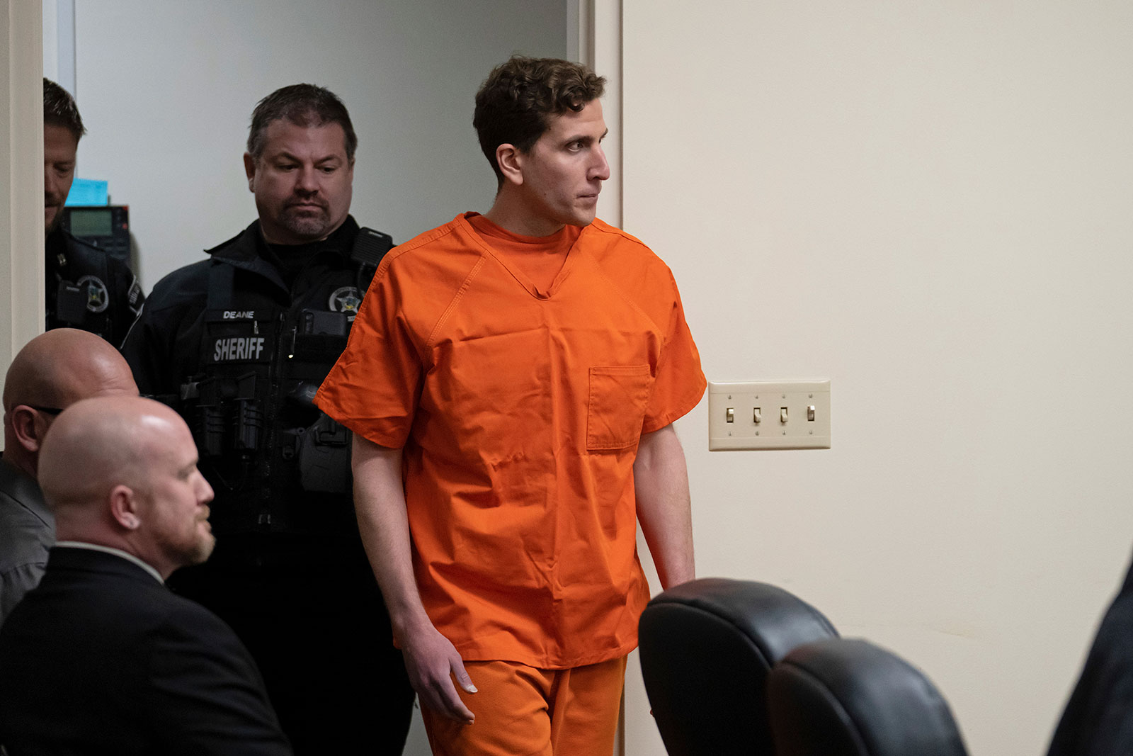 Bryan Kohberger is escorted into a courtroom for a hearing in Latah County District Court on January 5 in Moscow, Idaho.