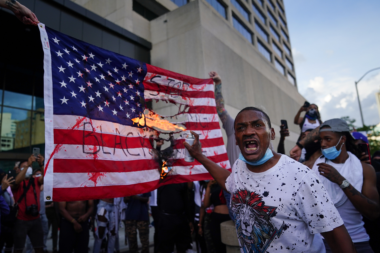 gay flag burning