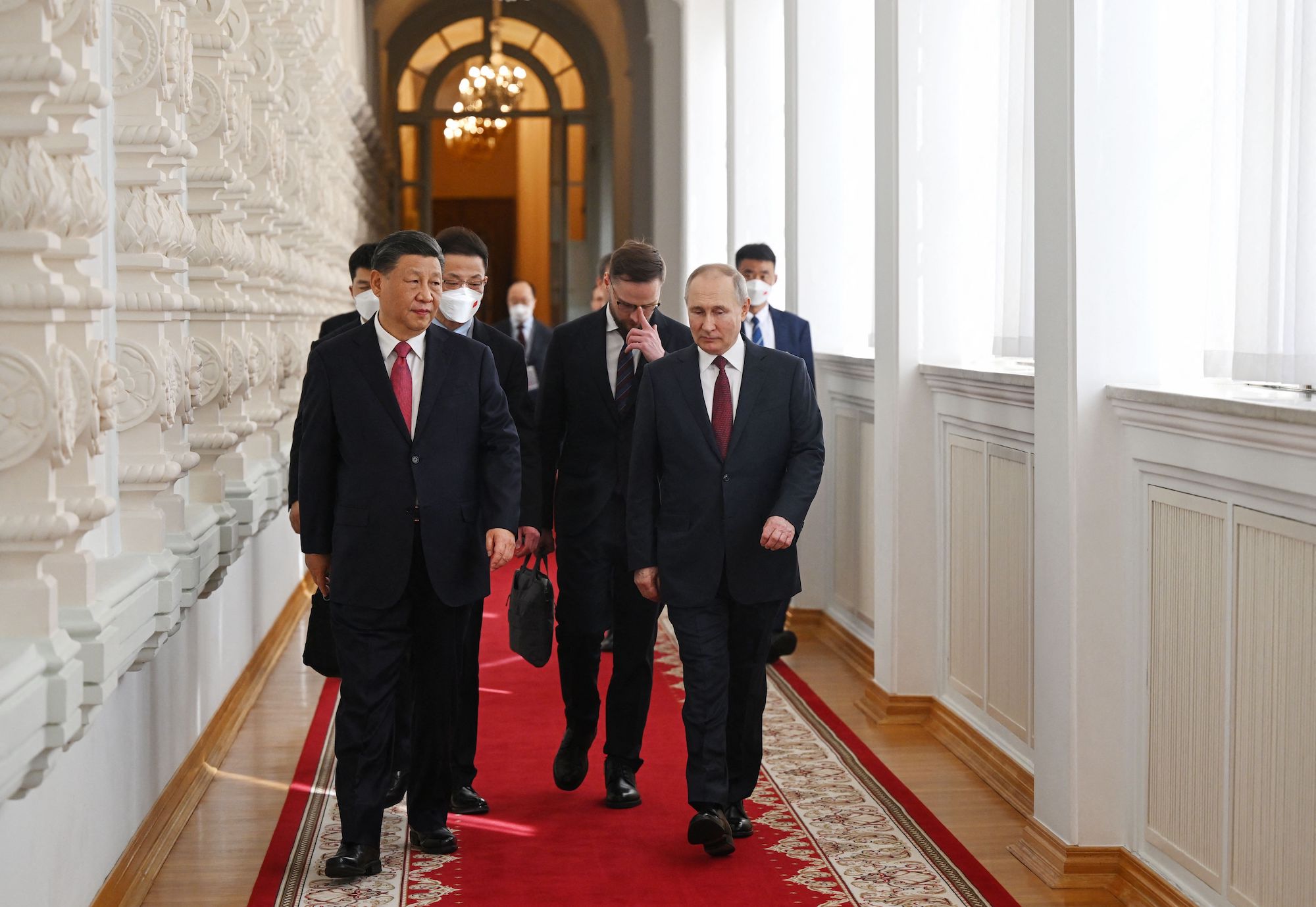 Russian President Vladimir Putin meets with Chinese leader Xi Jinping at the Kremlin on Tuesday.