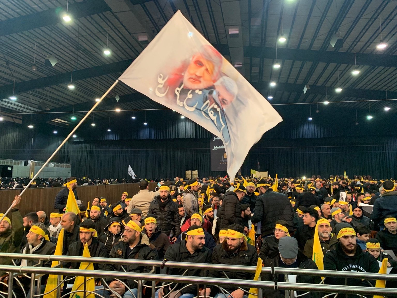 Hezbollah supporters have gathered to mourn Soleimani. 