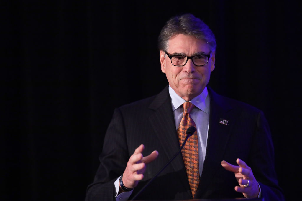 Rick Perry speaks during the National Security Commission on Artificial Intelligence conference on Tuesday