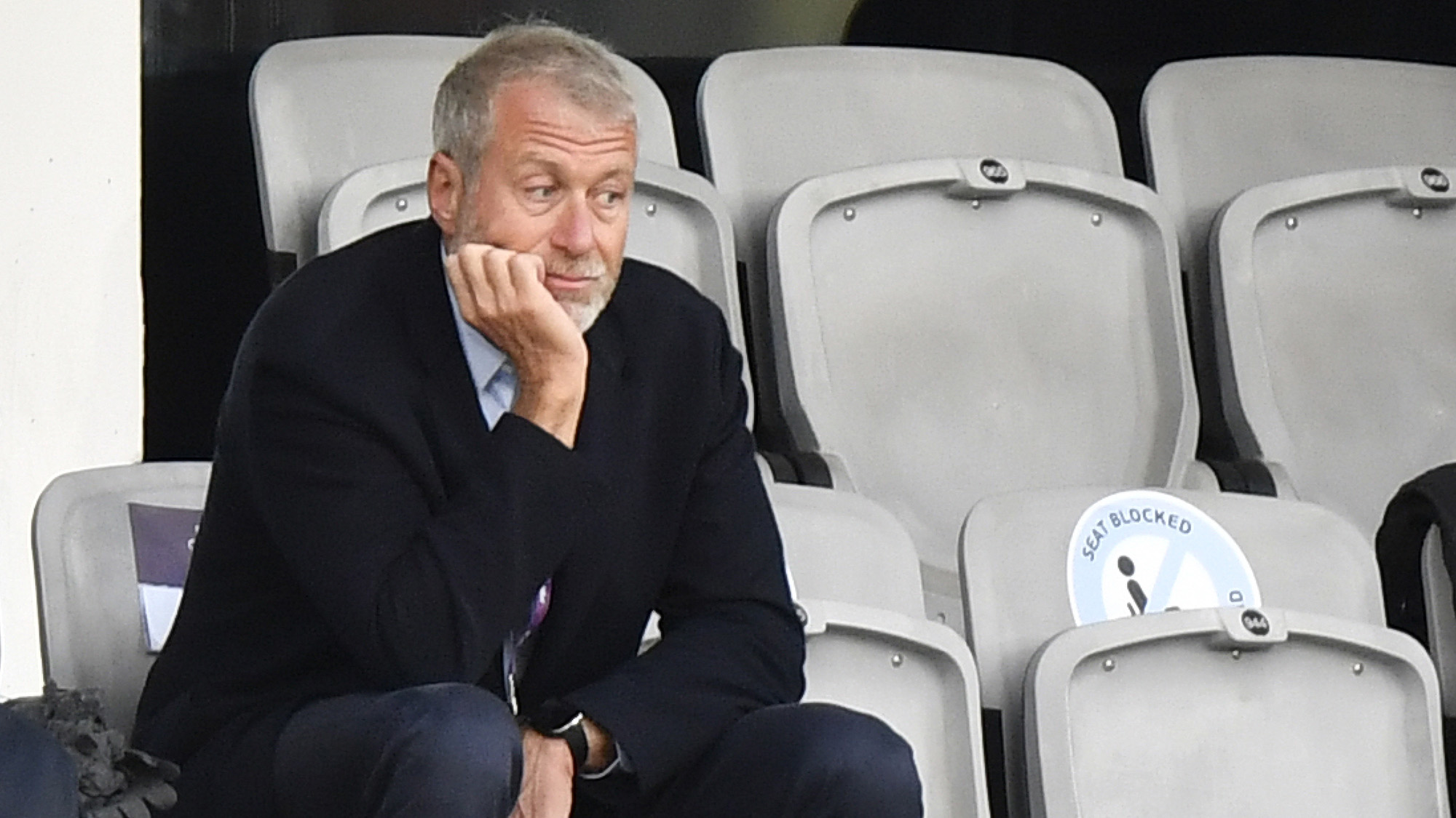  Russian billionaire Roman Abramovich attends the UEFA Women's Champions League final soccer match against FC Barcelona in Gothenburg, Sweden on May 16, 2021. 