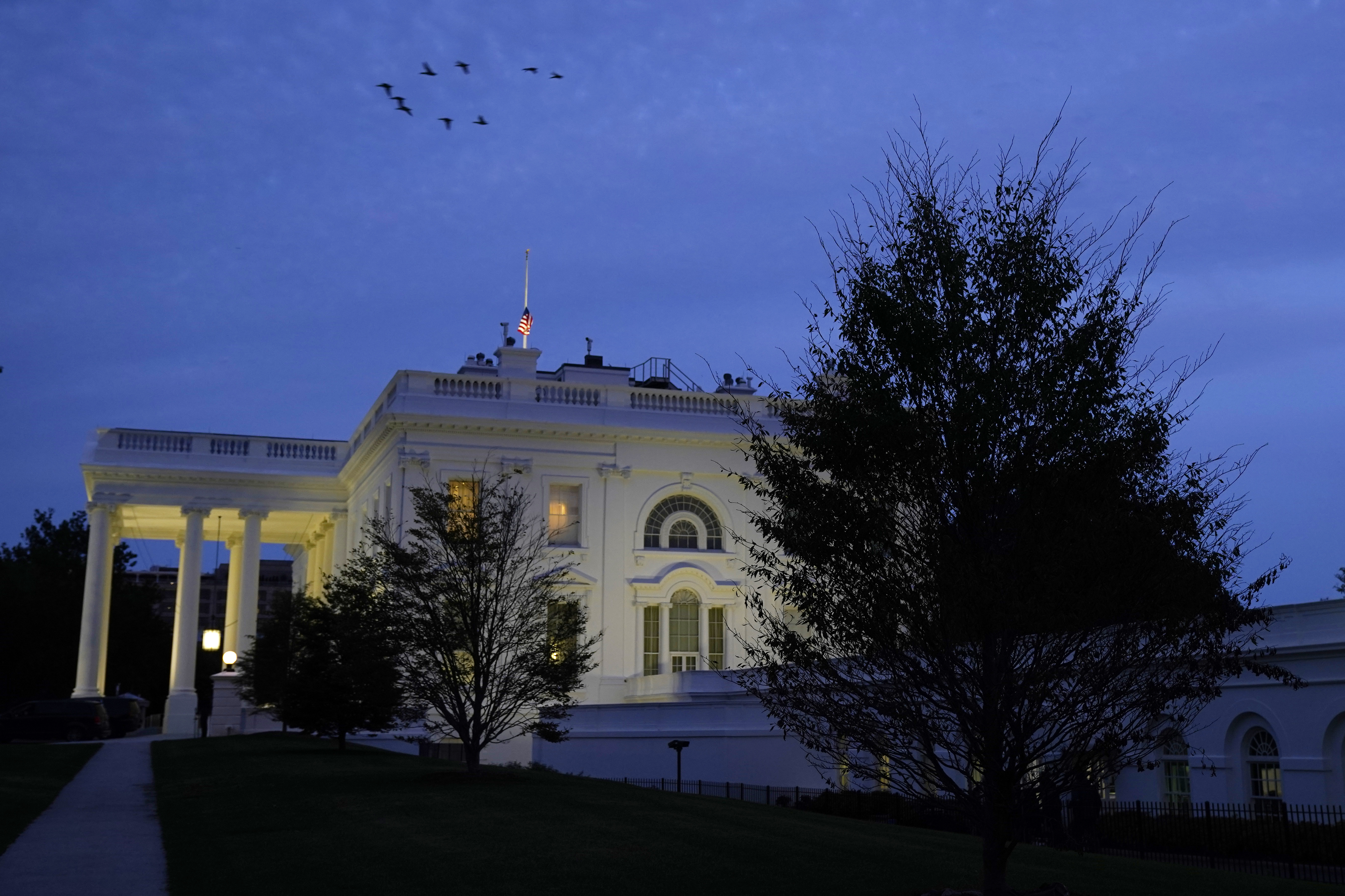 The White House is seen on Sunday evening, October 4 in Washington, DC.