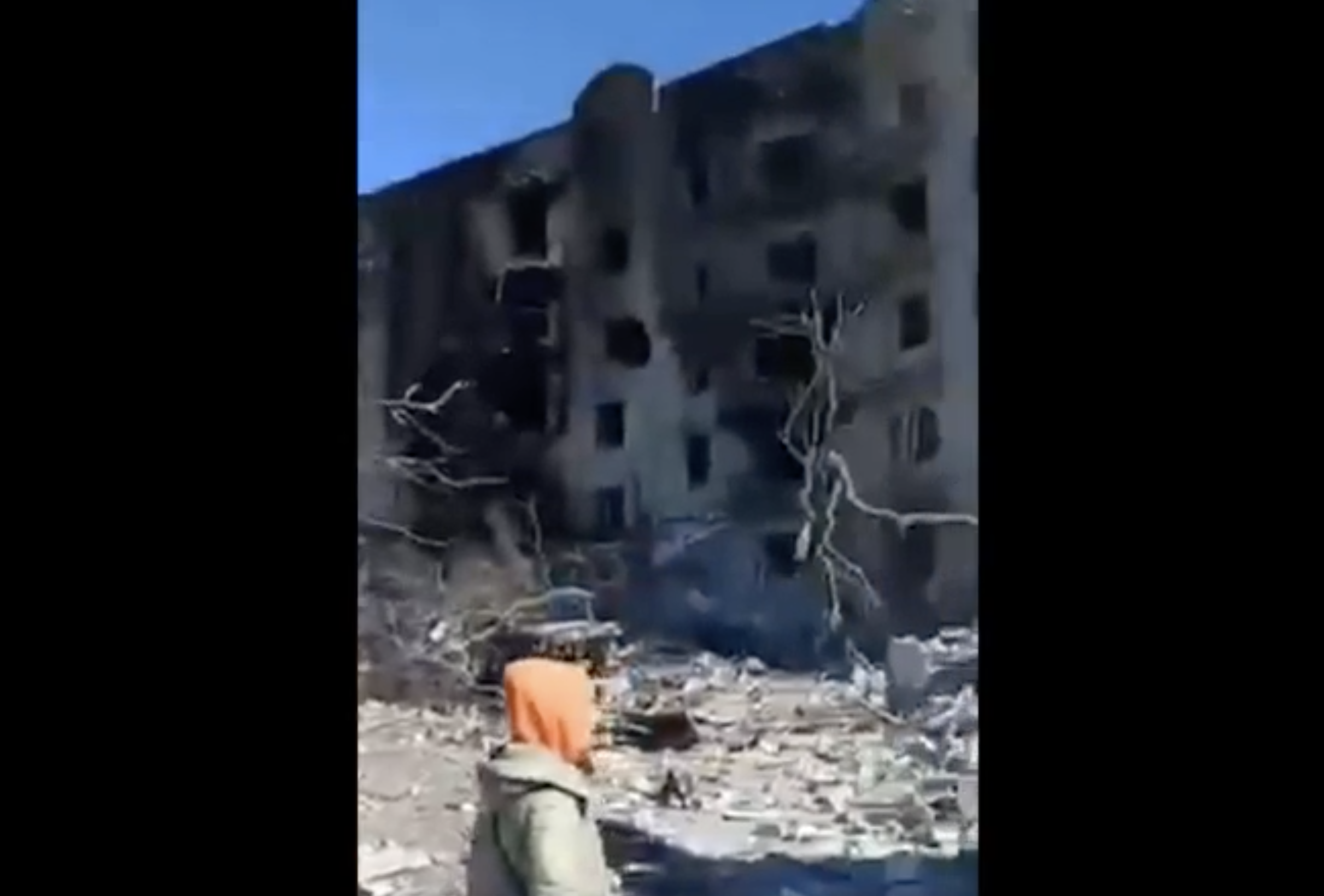 Social media images show destruction in Izyum.