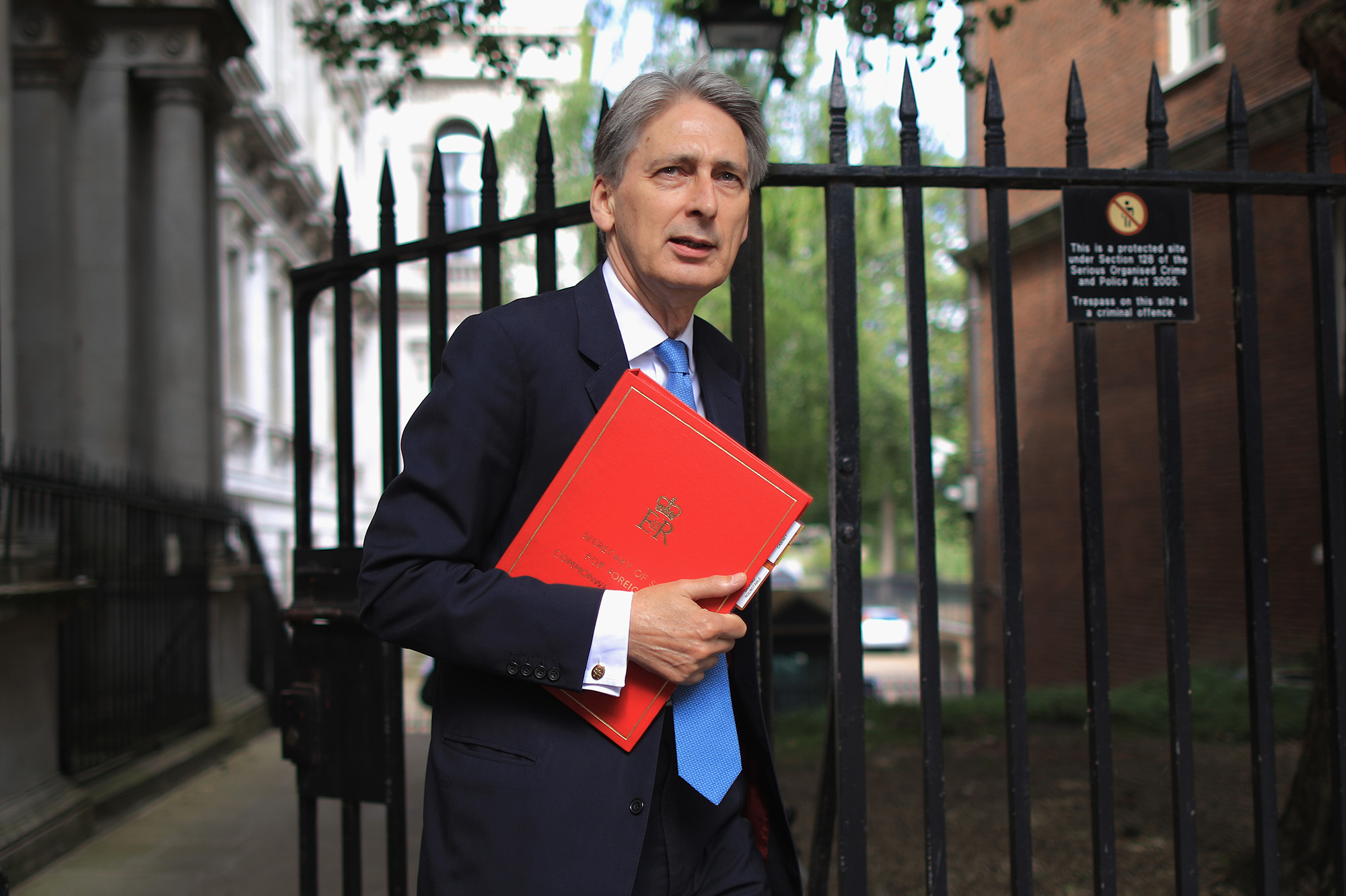 Philip Hammond arrives for a cabinet meeting at Downing Street on July 12, 2016 in London, England. 