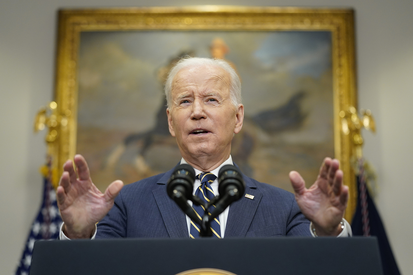 President Joe Biden during a speech at the White House on March 11.