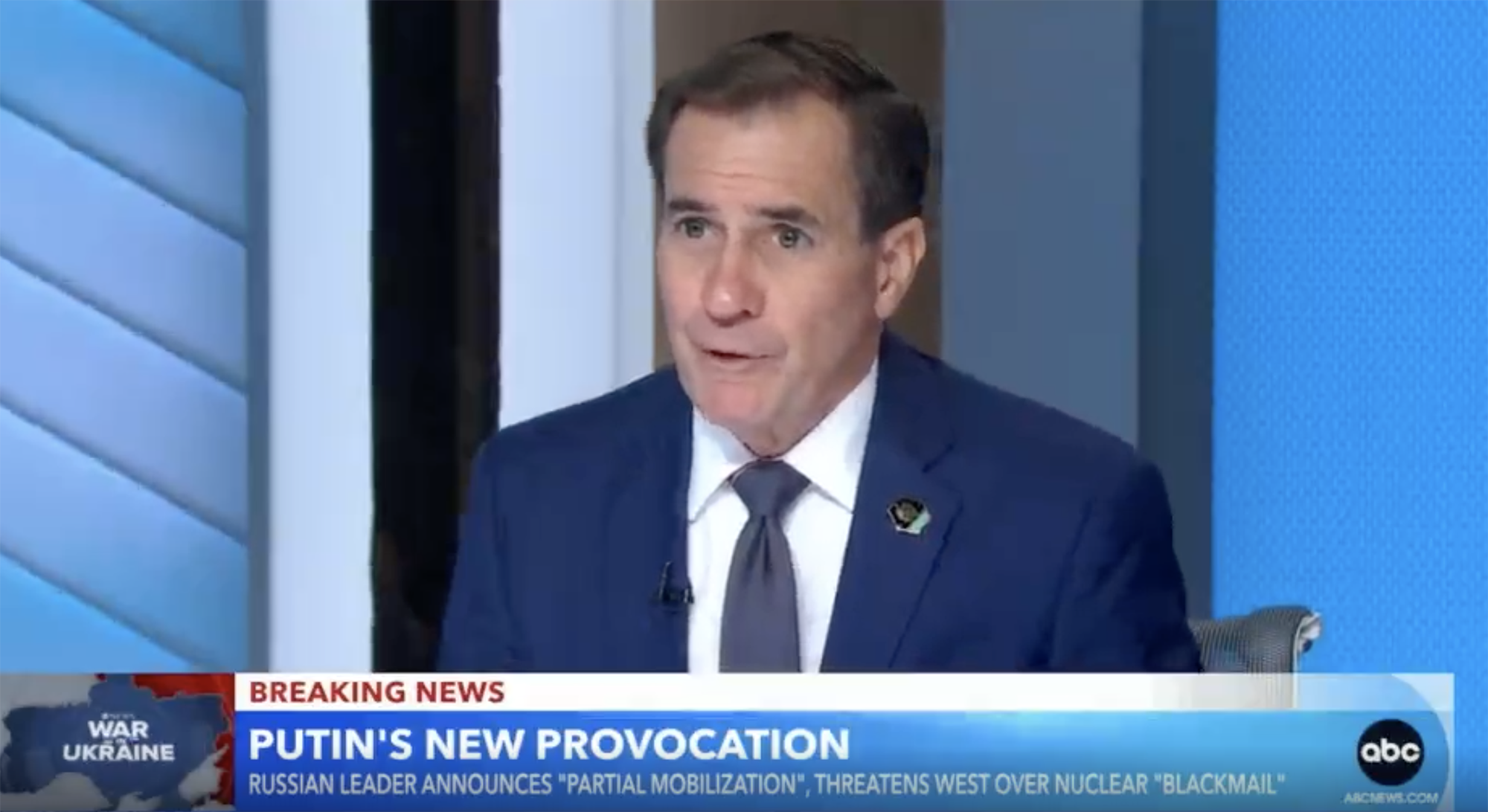 John Kirby, the National Security Council coordinator for strategic communications, appears on ABC’s "Good Morning America," on September 19.