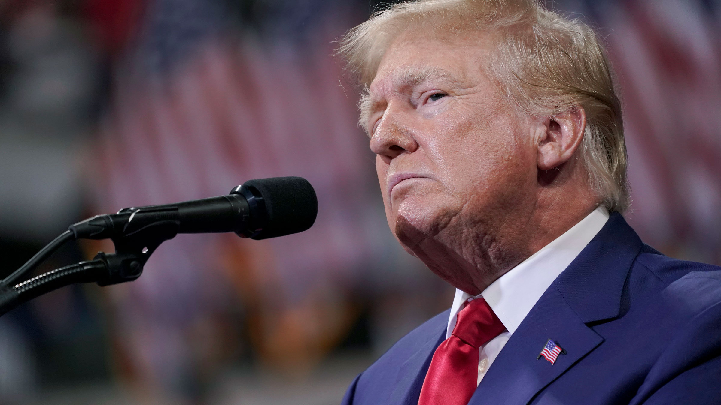 Former President Donald Trump speaks at a rally in Wilkes-Barre, Pennsylvania, earlier this month.