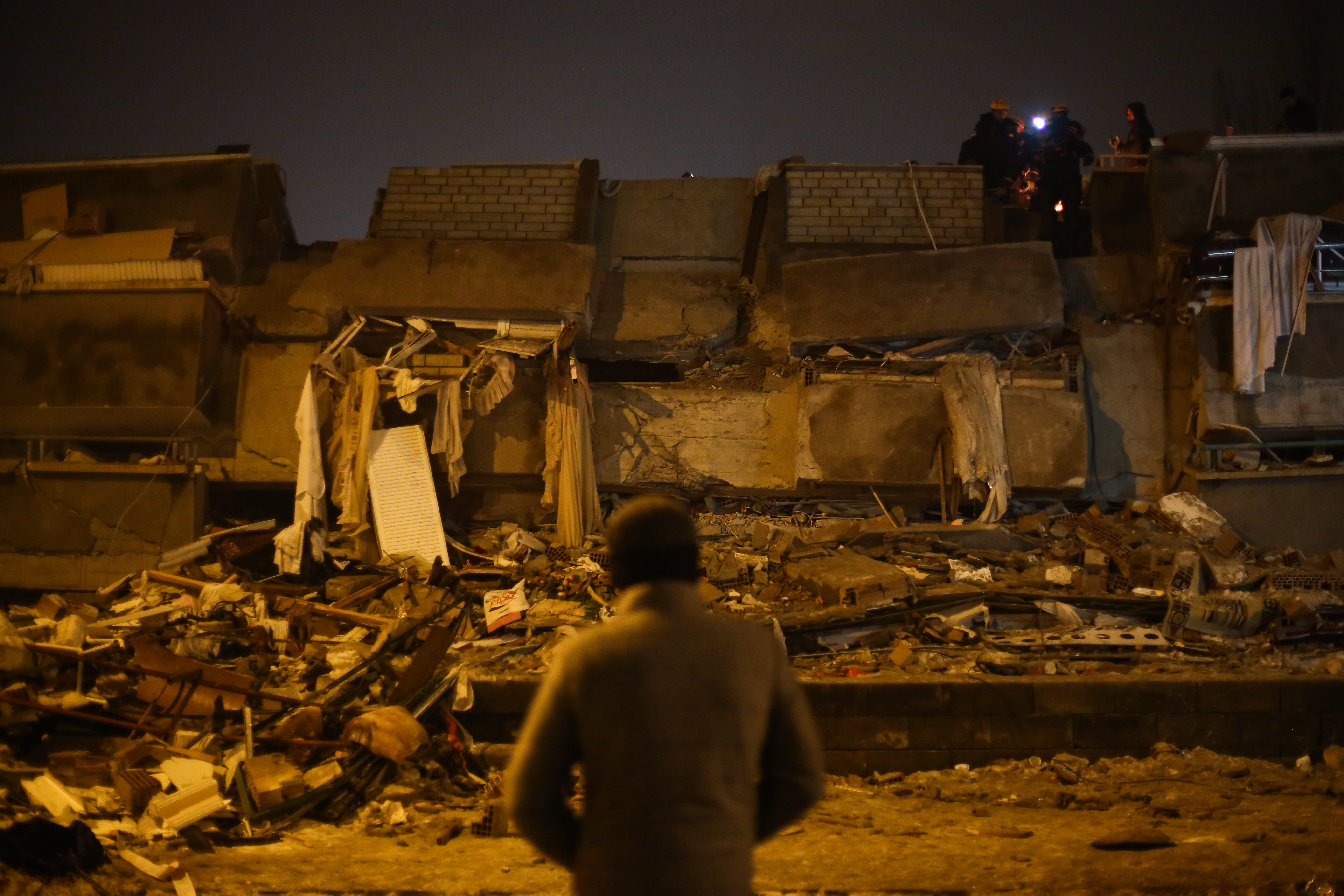 A view of debris in Malatya, Turkey, on February 6.