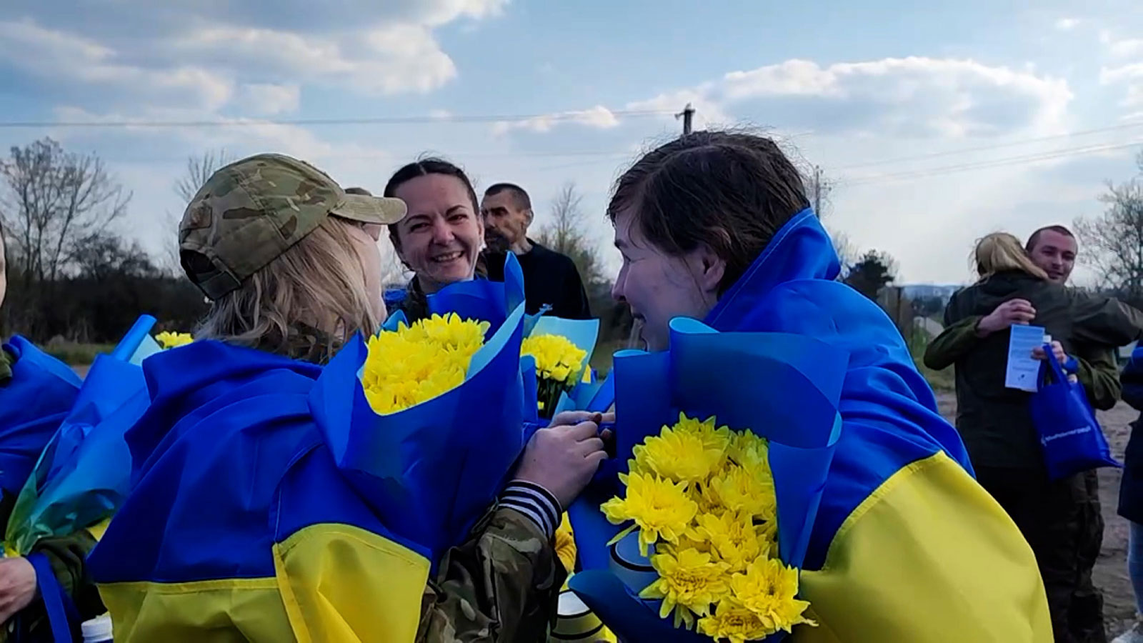 Valeria Karpylenko, a border guard from the Azovstal steel plant, is visible in videos released by the Ukrainian government. 