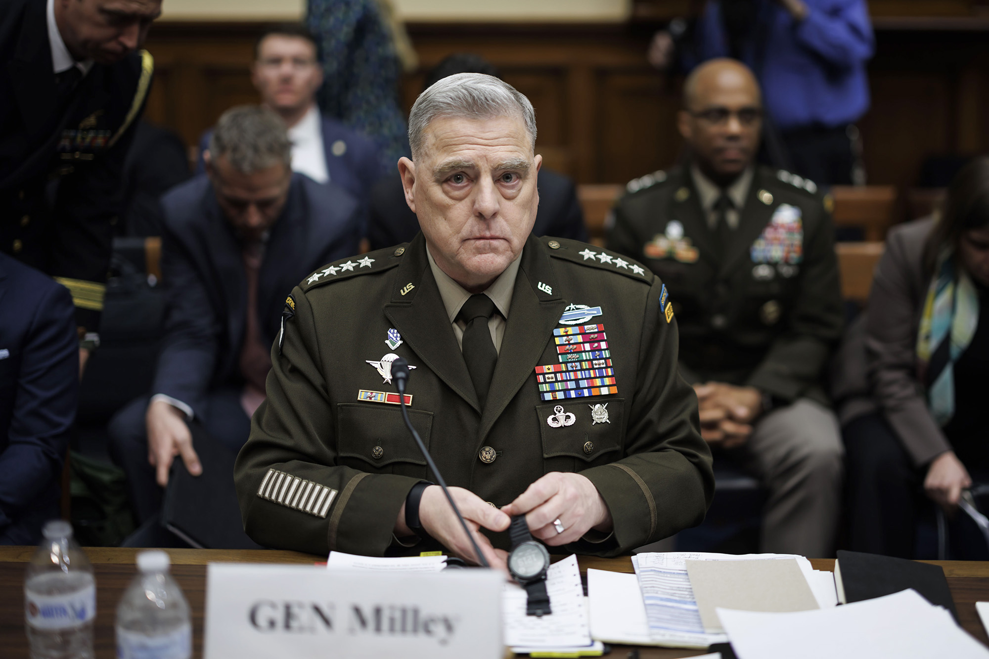 Mark Milley, chairman of the joint chiefs of staff, during a House Armed Services Committee hearing in Washington, DC, US, on March 29.