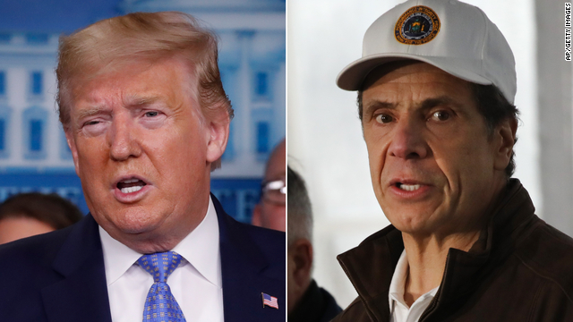 US President Donald Trump and New York Gov. Andrew Cuomo.