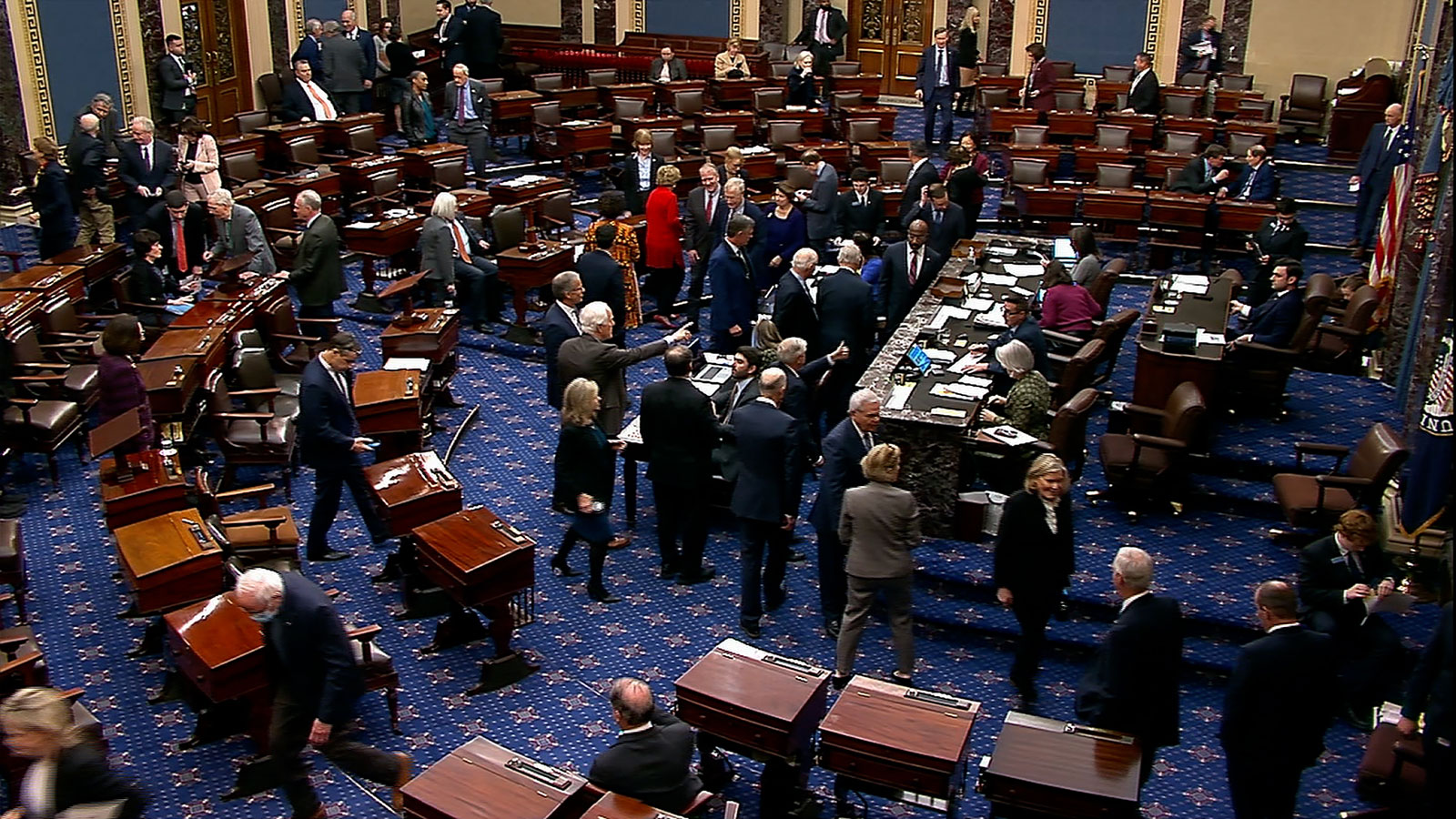 The Senate floor as voting gets underway on Thursday, February 29.