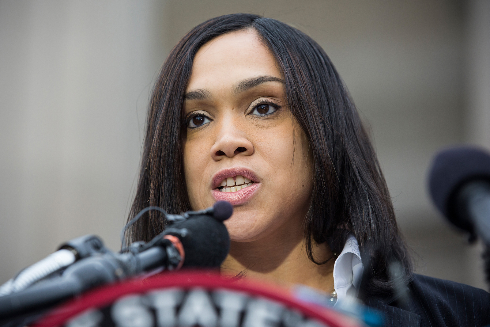 Baltimore City State's Attorney Marilyn J. Mosby announces that criminal charges will be filed against Baltimore police officers in the death of Freddie Gray in Baltimore, Maryland, on May 1, 2015.