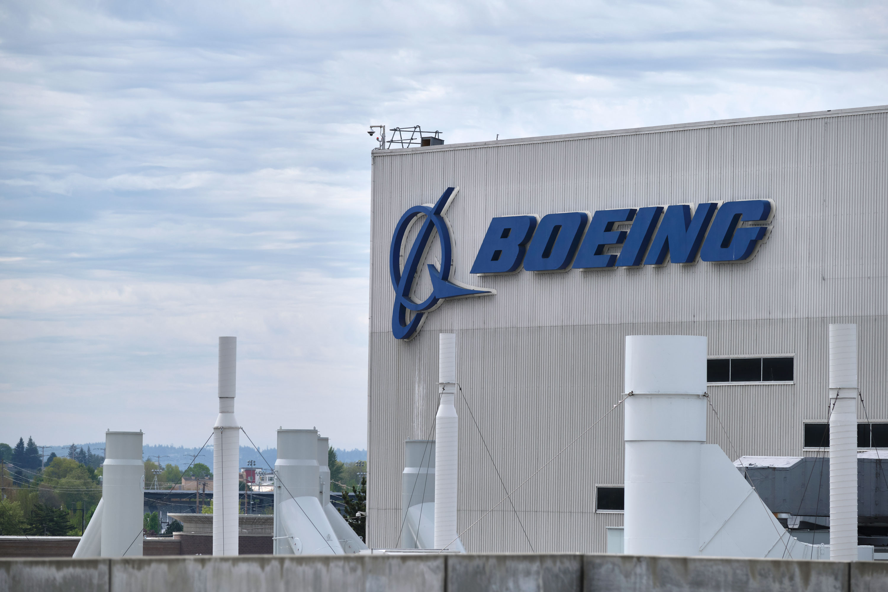 The factory where Boeing manufactures is 737 MAX airplane is shown on April 29 in Renton, Washington. 