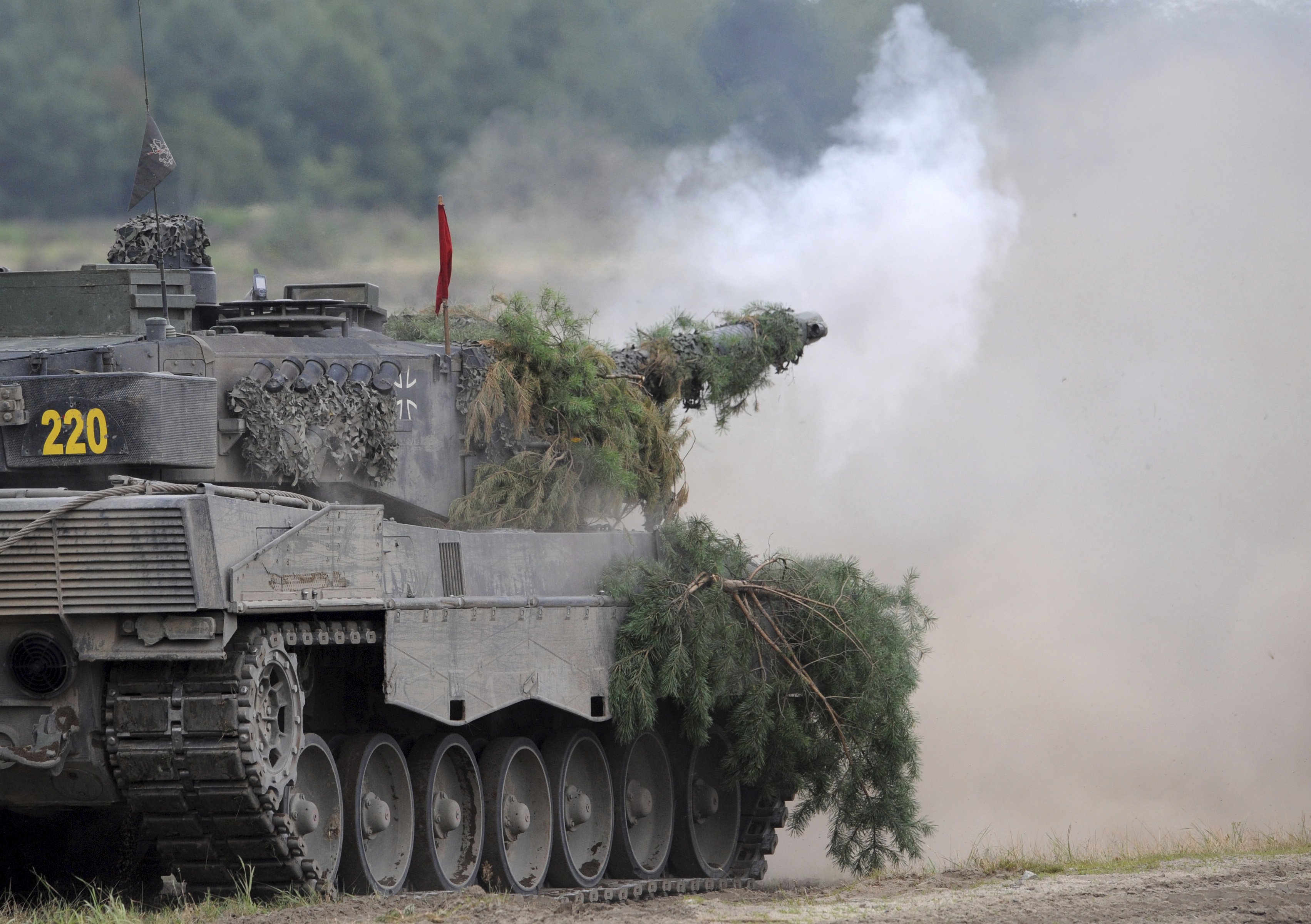 A Leopard tank type 2A6 that belongs to the Bundeswehr reserve, seen on August 12, 2009, in Weisskeissel, Germany.
