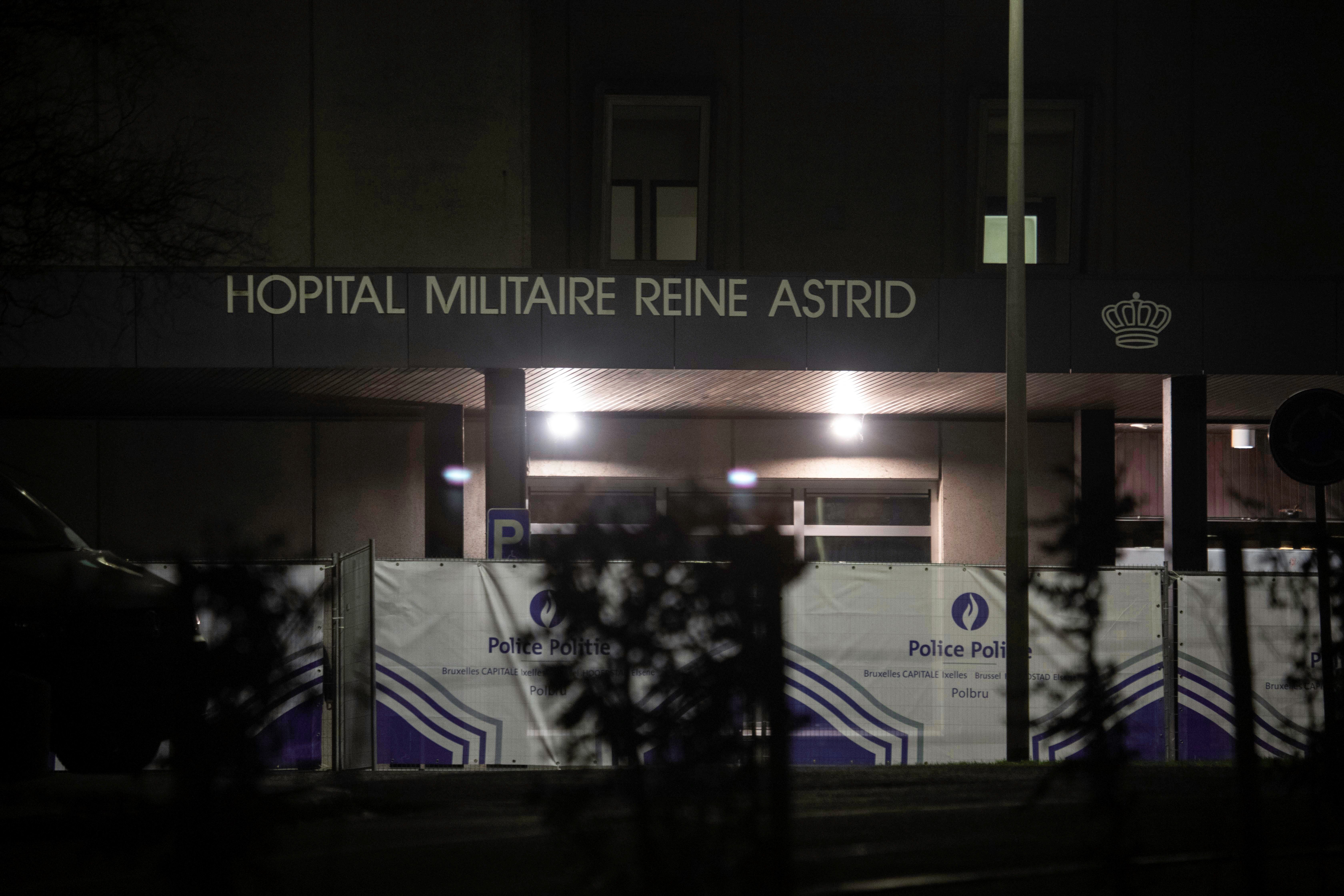 A picture taken on February 2, 2020 shows the military hospital in Brussels where Belgian citizens are quarantined after being evacuated from Wuhan. 