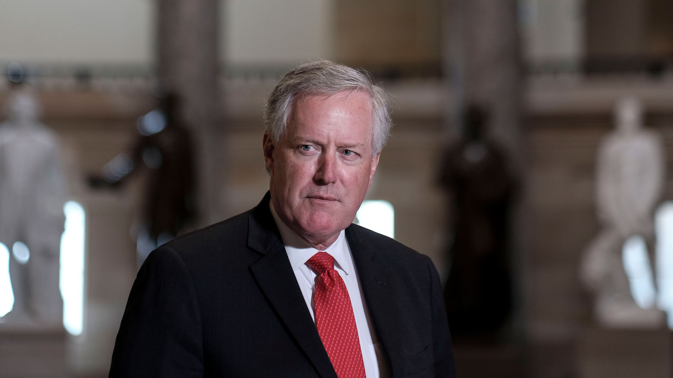 White House Chief of Staff Mark Meadows speaks to the press in Statuary Hall at the Capitol on August 22, 2020 in Washington, DC. 