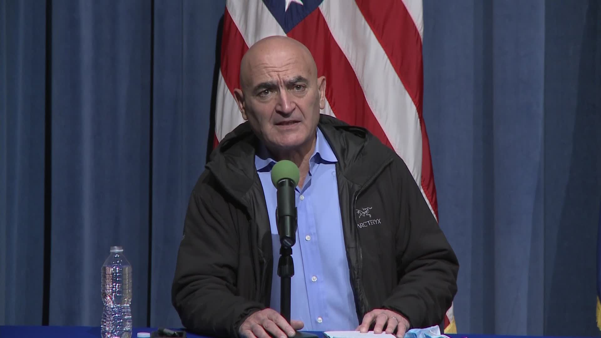 Moncef Slaoui, chief scientific advisor for Operation Warp Speed, speaks during an Operation Warp Speed briefing on December 16.