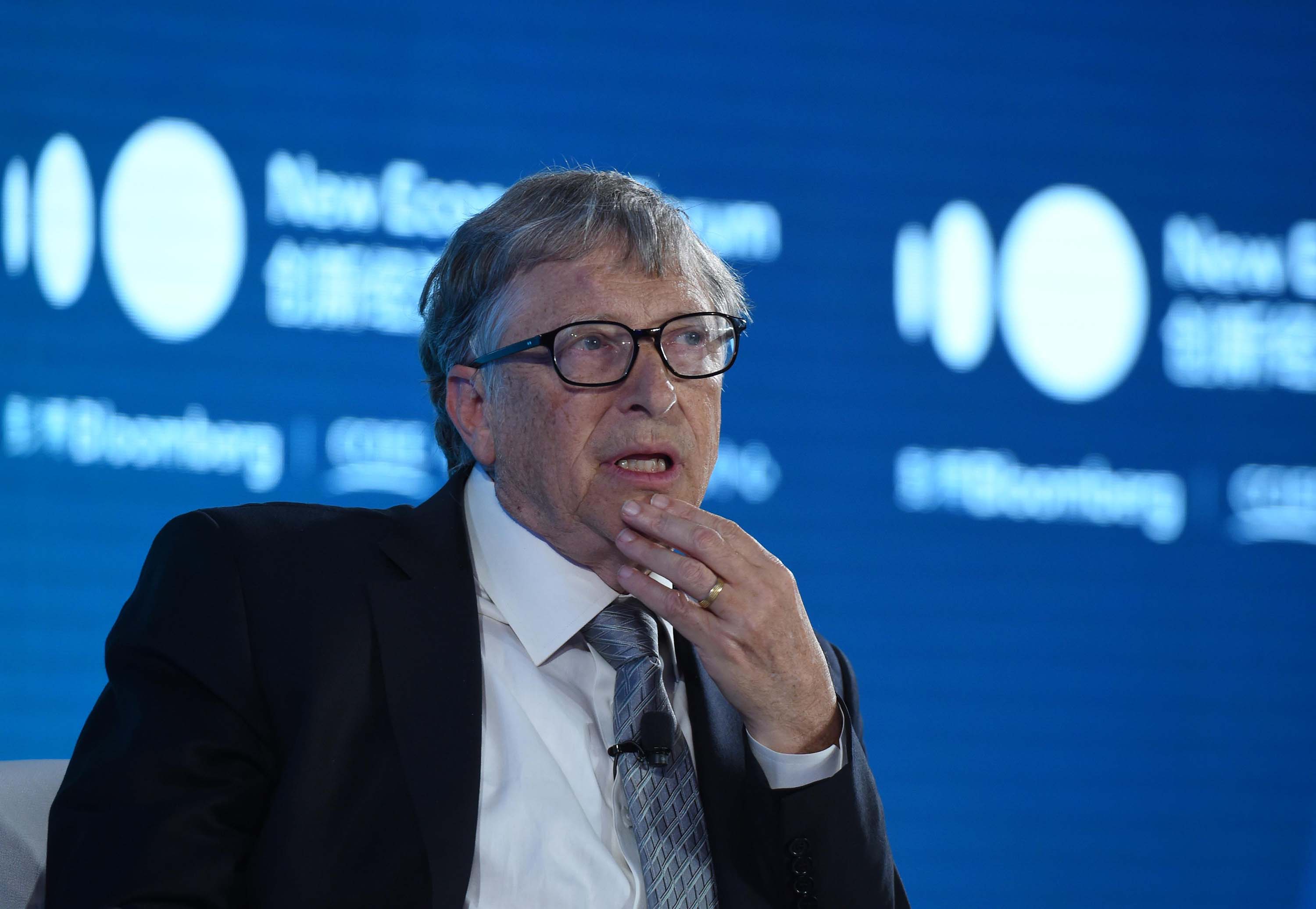 Bill Gates is pictured speaking during an event in Beijing, China, in November 2019.