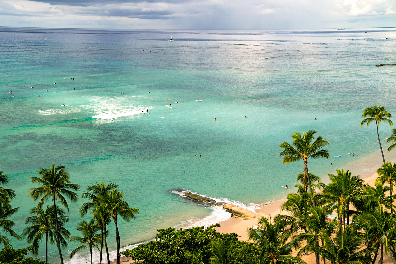 The southern shore of the island of Oahu is seen on October 22, in Honolulu.