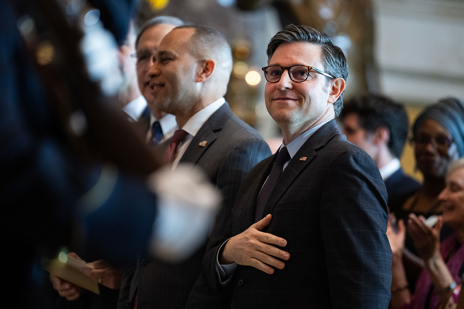 Speaker of the House Mike Johnson in  the U.S. Capitol's Statuary Hall on Wednesday, May 8.