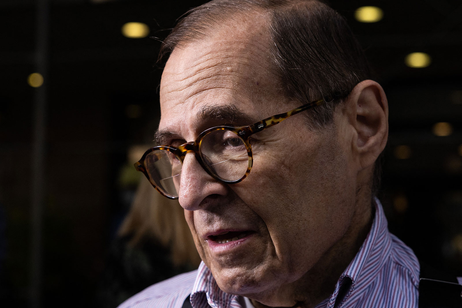 Rep. Jerry Nadler speaks to the press after voting in New York on Tuesday.