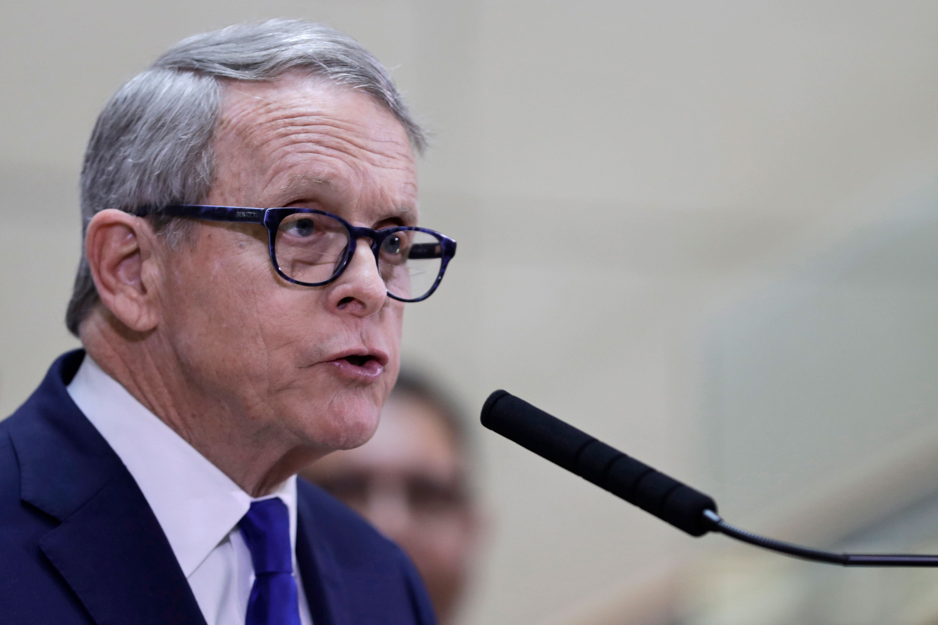 Ohio Gov. Mike DeWine speaks on February 27.