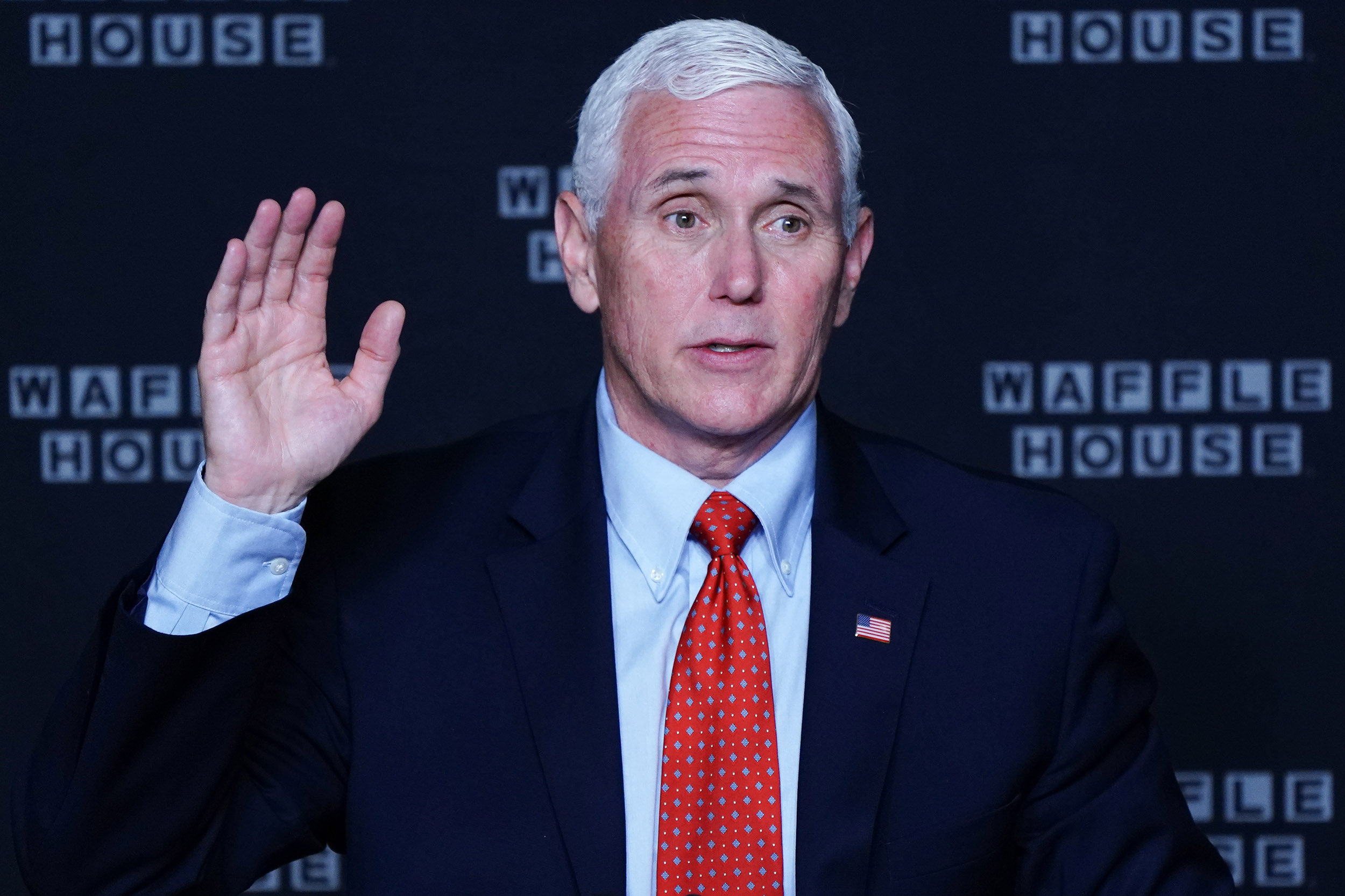 U.S. Vice President Mike Pence speaks during a roundtable meeting with restaurant industry leaders in Norcross, Georgia, on Friday, May 22. 