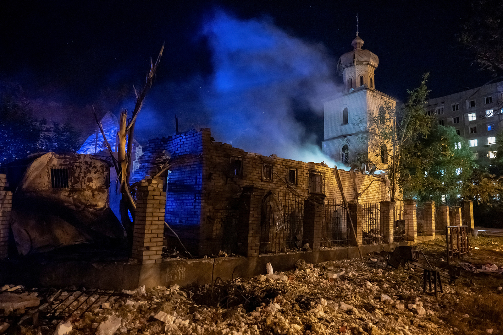 Destruction in Zaporizhzhia following a Russian missile strike on August 9.