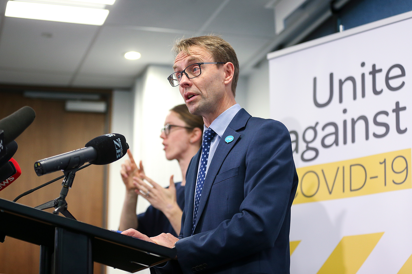 Director-General of Health Dr. Ashley Bloomfield speaks to media during a press conference at Ministry of Health in Wellington, New Zealand, on August 17.
