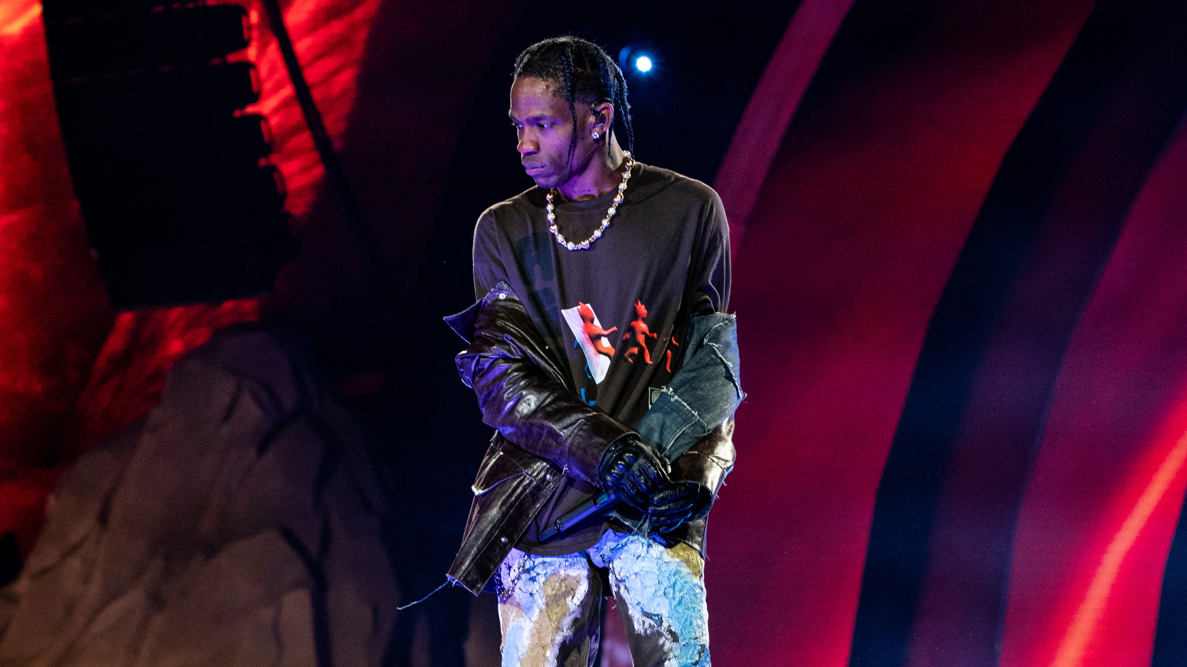 Travis Scott performs at the Astroworld Music Festival, on Friday, November 5, in Houston.