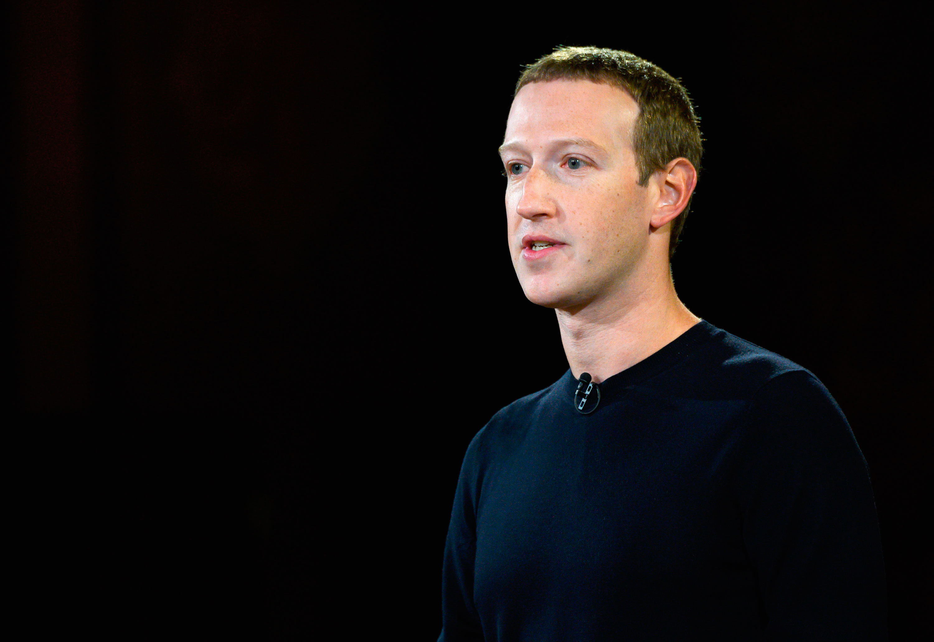 Mark Zuckerberg speaks at Georgetown University in Washington, DC on October 17, 2019.