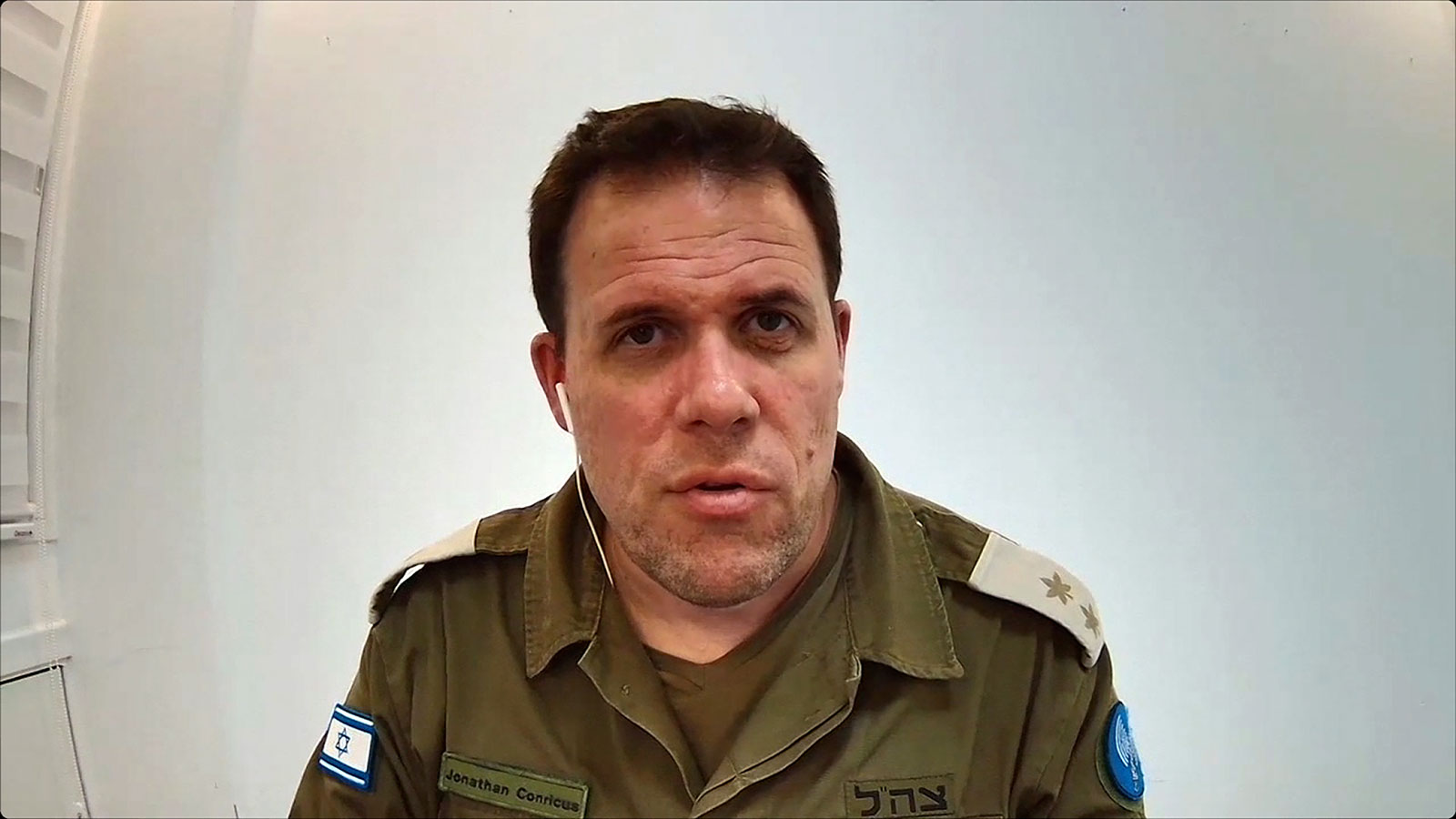 IDF Spokesperson Lt. Col Jonathan Conricus is interviewed by CNN on Friday, December 15.