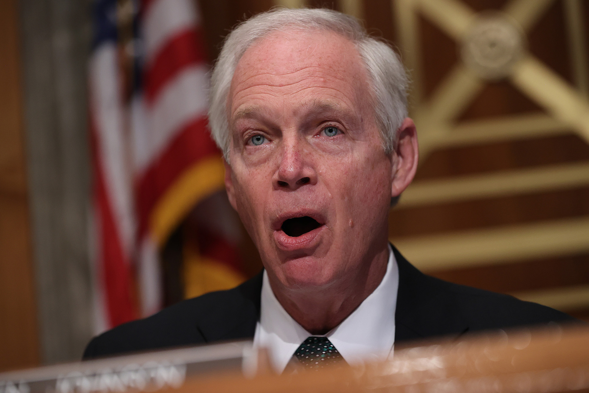 Senate Homeland Security Committee Chairman Ron Johnson (R-WI) delivers opening remarks during a hearing on Capitol Hill on December 3, in Washington, DC. 