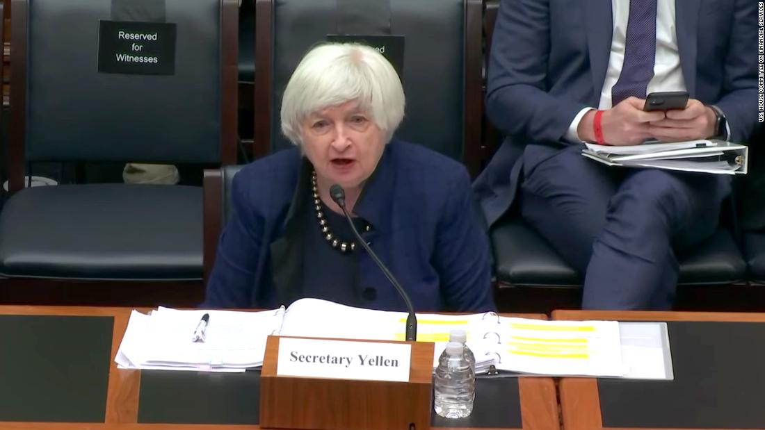 Janet Yellen testifying during a House committee hearing titled "Oversight of the Treasury Department's and Federal Reserve's Pandemic Response" on December 1, 2021.