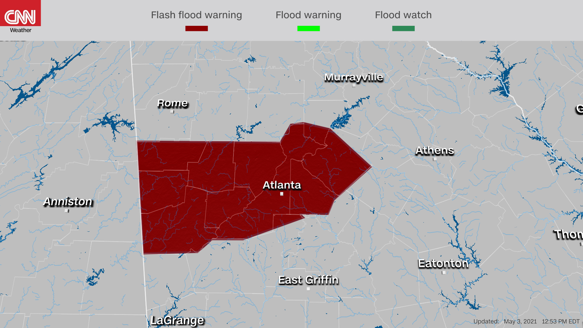 Charlotte, North Carolina, is now under a tornado warning