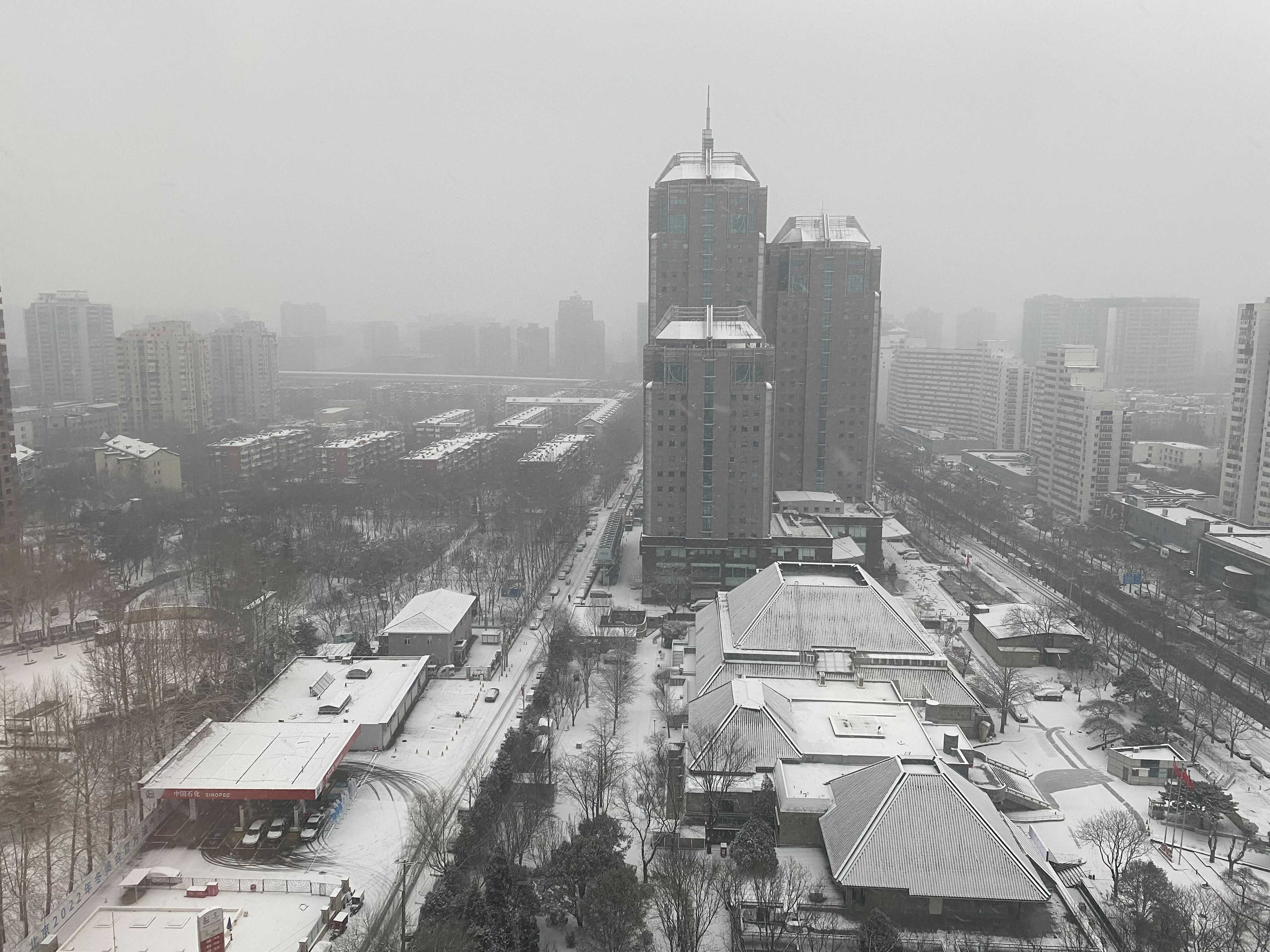 A snowy Beijing on February 13.
