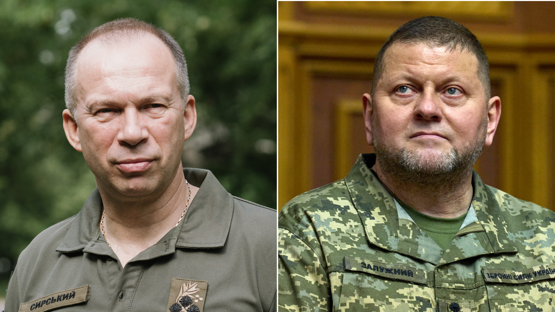 Alexander Syrskyi, left, and Valerii Zaluzhnyi have had arrest warrants issued against them by Russia after drone attacks in Moscow on May 30.