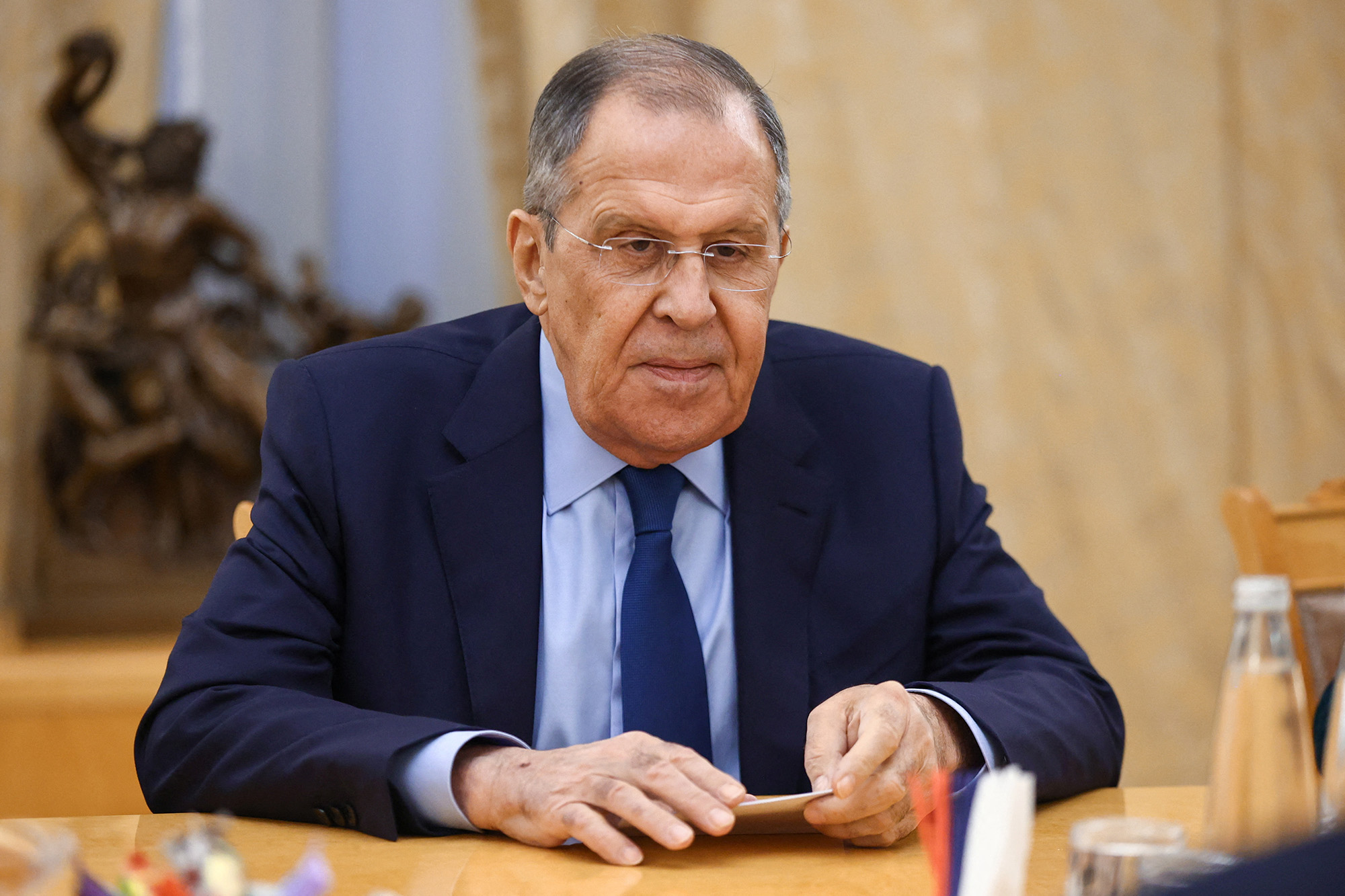 Russia's Foreign Minister Sergei Lavrov attends a meeting in Moscow, Russia, on December 1.