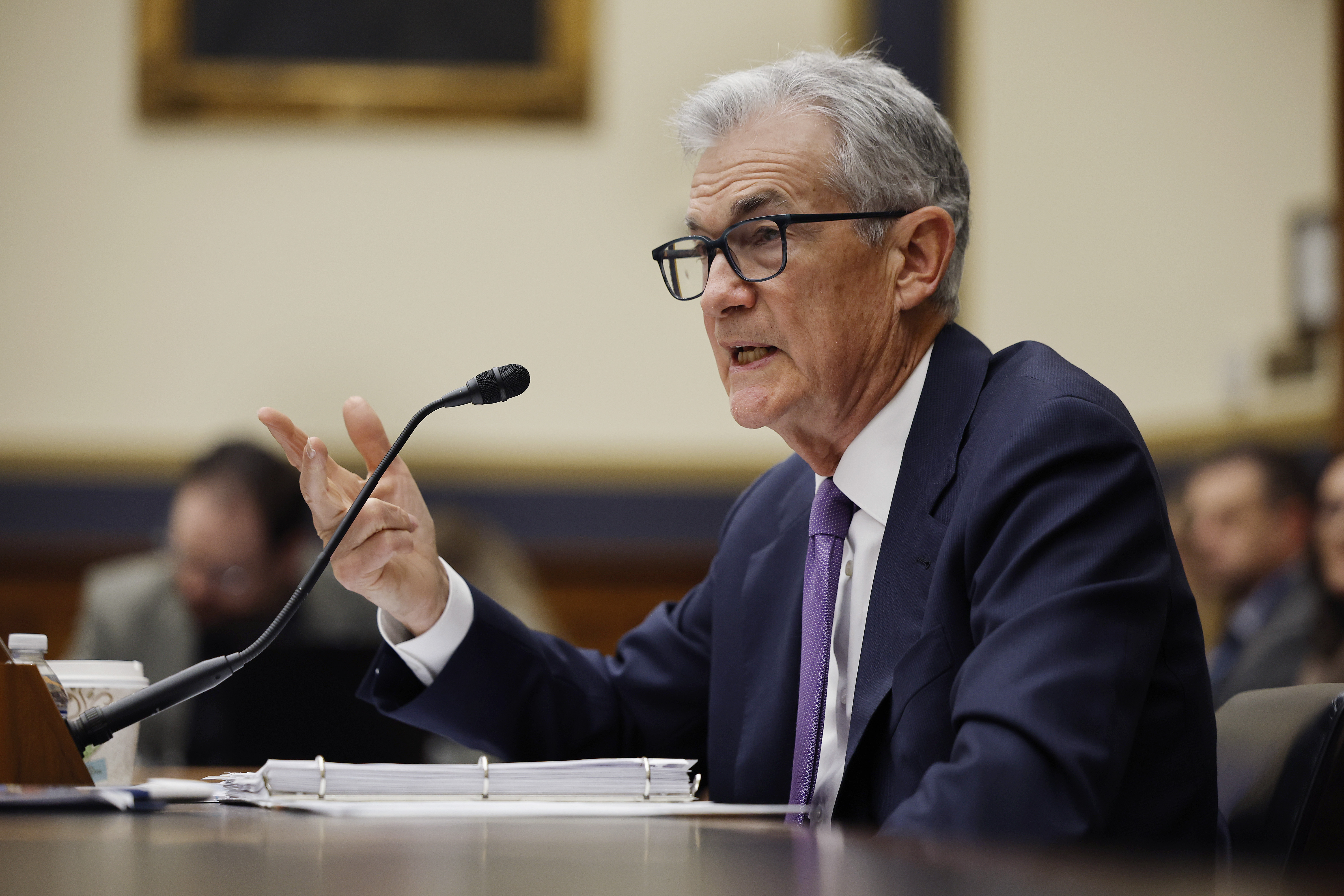 Federal Reserve Chair Jerome Powell testifies before the House Financial Services Committee in Washington, DC, on March 6.