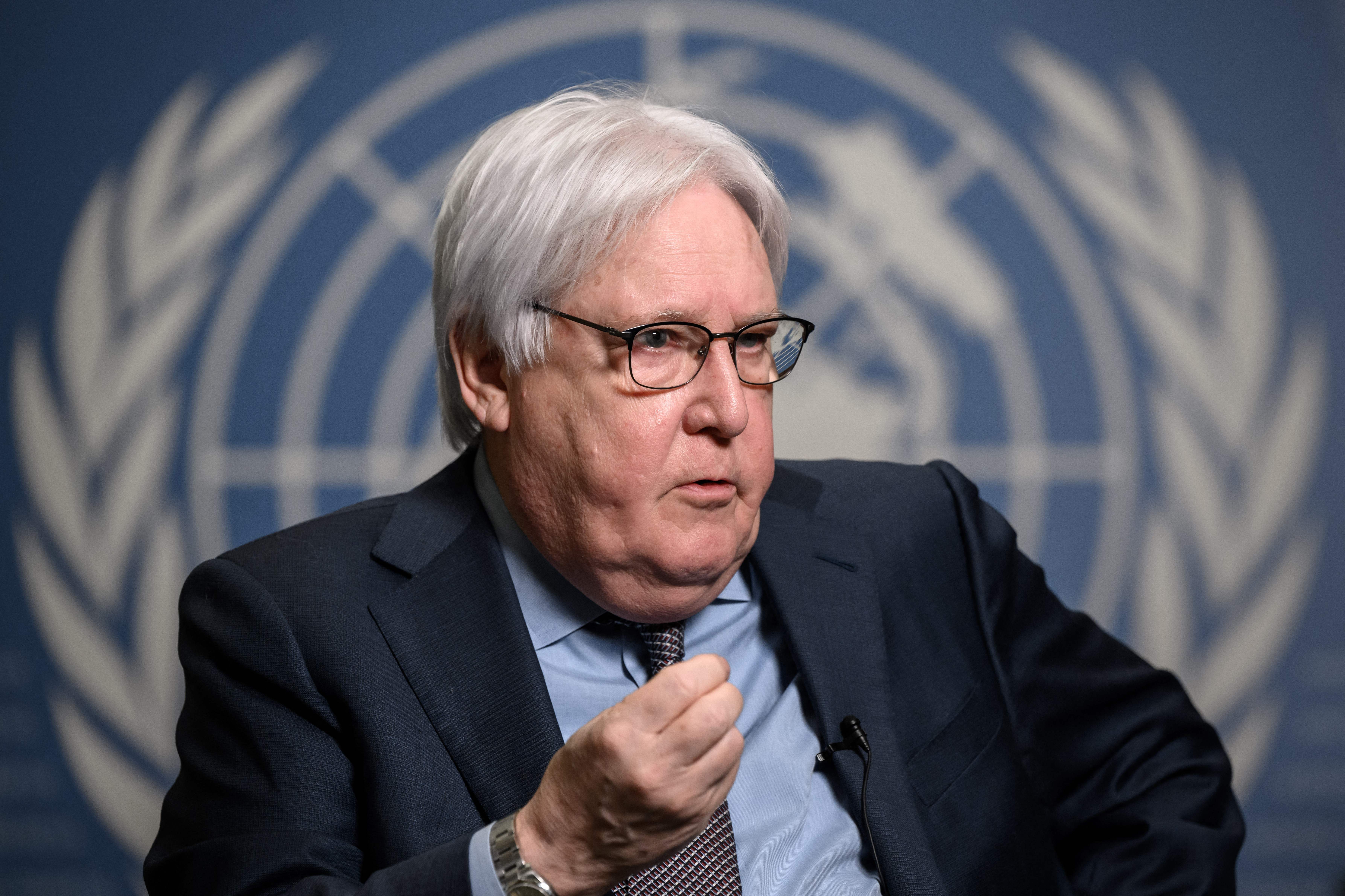 Martin Griffiths, United Nations under-secretary-general for Humanitarian Affairs and Emergency Relief Coordinator, in Geneva on March 3.