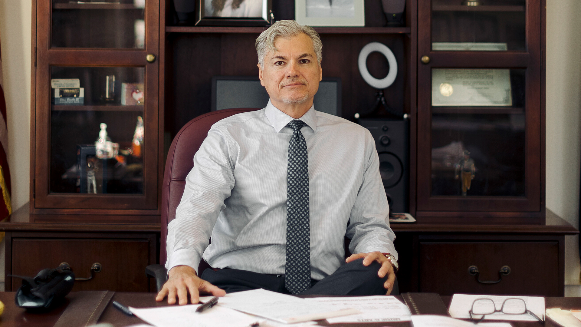 Judge Juan Merchan at his office in 2022. 