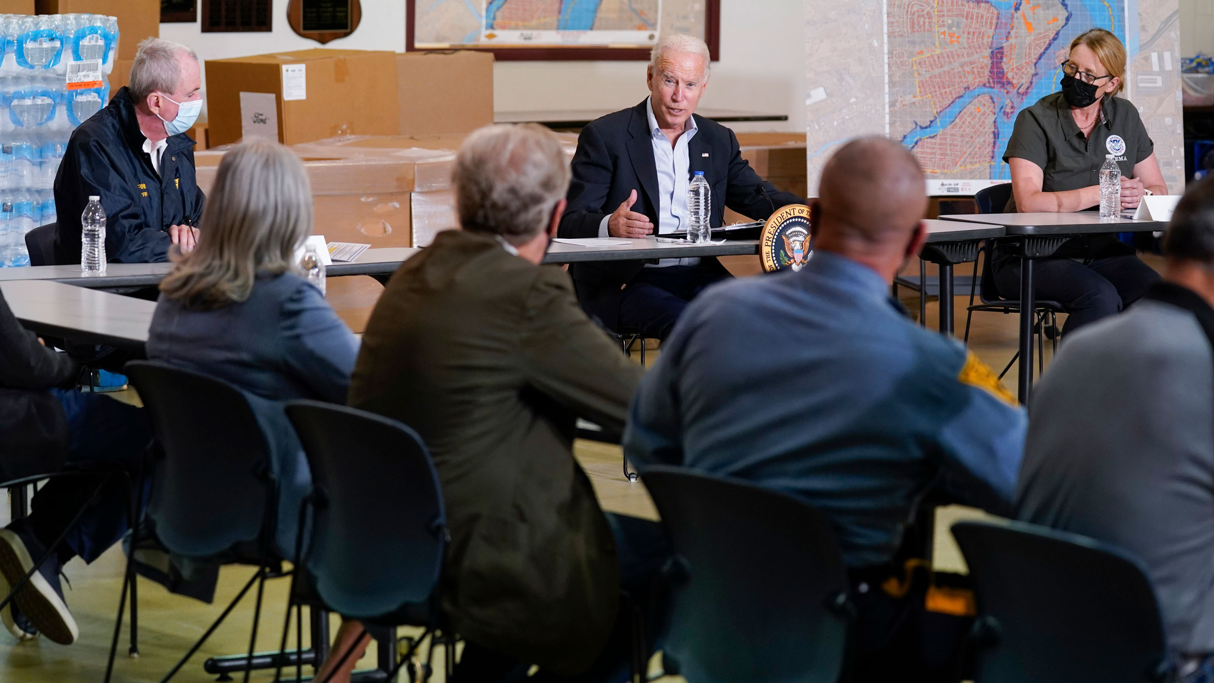President Joe Biden speaks during a briefing in Hillsborough Township, New Jersey, on Tuesday.