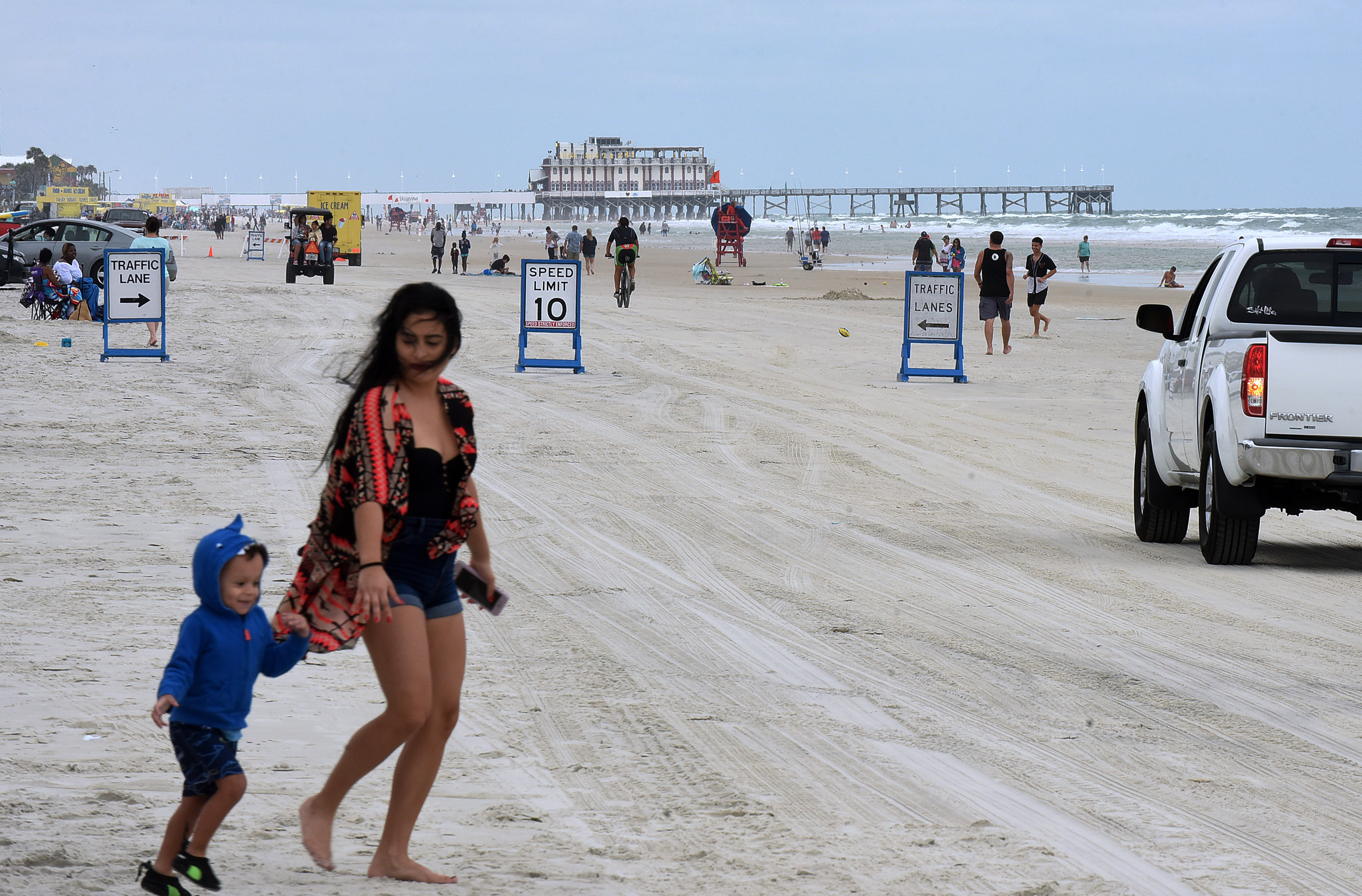 People visit Daytona Beach in Florida on May 9.